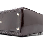 DIOR LARGE LADY DIOR PATENT BURGUNDY SHW