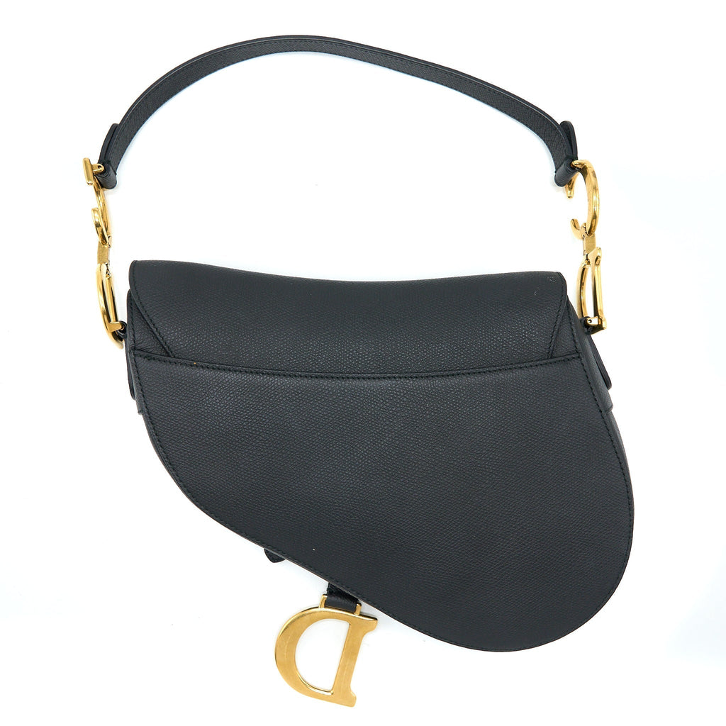 DIOR MEDIUM SADDLE BAG CALFSKIN BLACK GHW