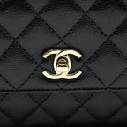 CHANEL SMALL COCO HANDLE 24CM CAVIAR BLACK LGHW EMBOSSED HANDLE (MICROCHIP)