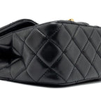 CHANEL PEARL CRUSH MINI SQUARE LAMBSKIN BLACK GHW (MICROCHIP)