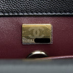 CHANEL SMALL COCO HANDLE 24CM CAVIAR BLACK LGHW EMBOSSED HANDLE (MICROCHIP)