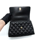 CHANEL SMALL COCO HANDLE 24CM CAVIAR BLACK LGHW EMBOSSED HANDLE (MICROCHIP)