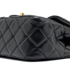 CHANEL PEARL CRUSH MINI SQUARE LAMBSKIN BLACK GHW (MICROCHIP)