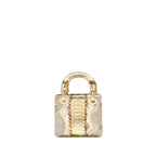 DIOR MINI LADY DIOR PYTHON GOLD/BEIGE LGHW