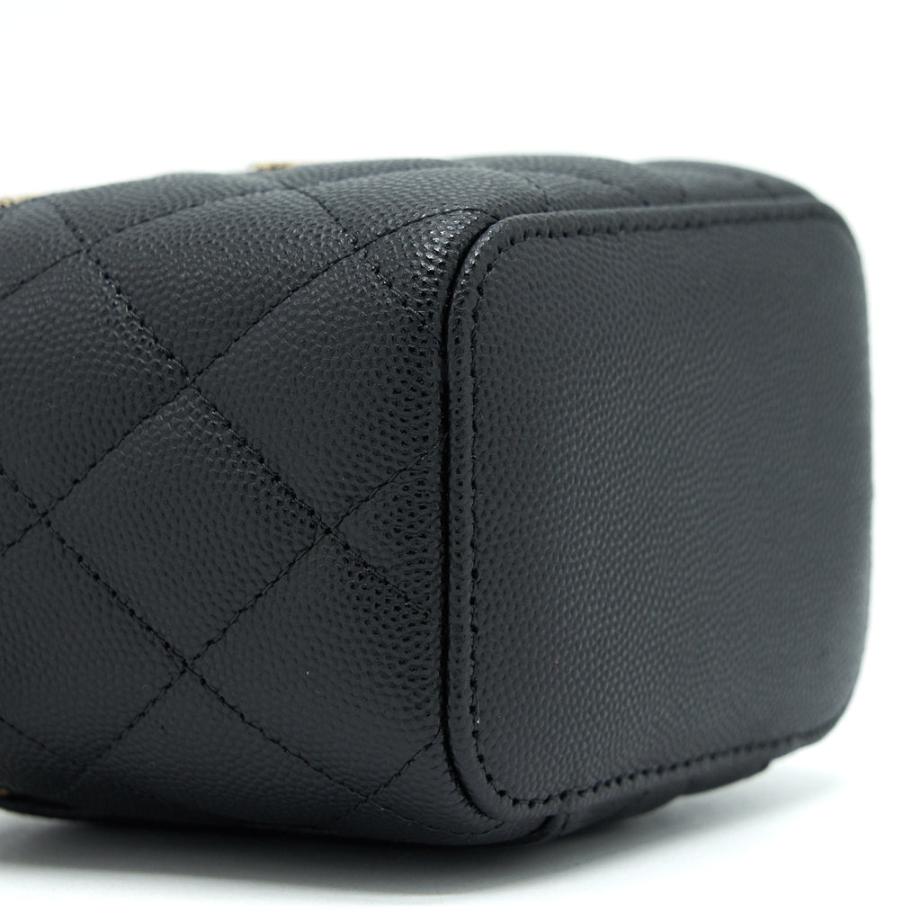 CHANEL MINI VANITY CAVIAR IN BLACK LGHW