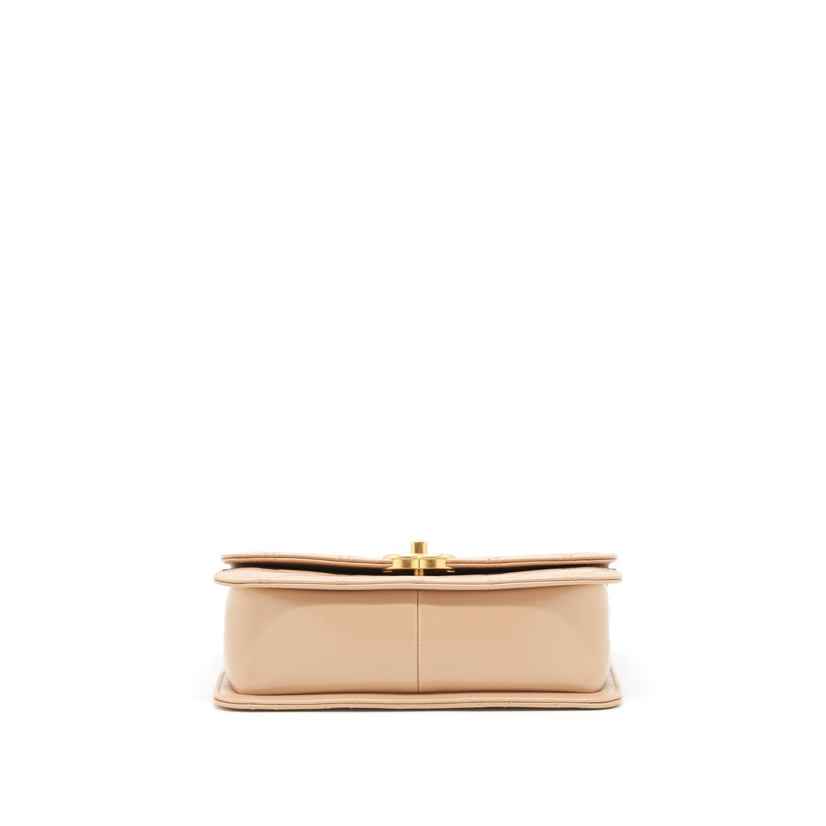 CHANEL 21A GOLD CRUSH FLAP BAG CALFSKIN BEIGE GHW