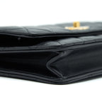 CHANEL PEARL CRUSH WALLET ON CHAIN LAMBSKIN BLACK GHW