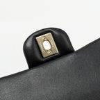 CHANEL TOP HANDLE MINI RECTANGULAR FLAP BAG LAMBSKIN BLACK LGHW (MICROCHIP)