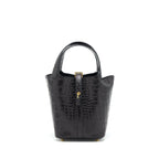 HERMES PICOTIN 18 LOCK BAG ALLIGATOR MATT BLACK GHW