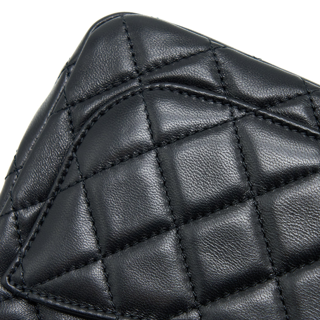 CHANEL PEARL CRUSH MINI SQUARE FLAP BAG LAMBSKIN BLACK GHW (MICROCHIP)