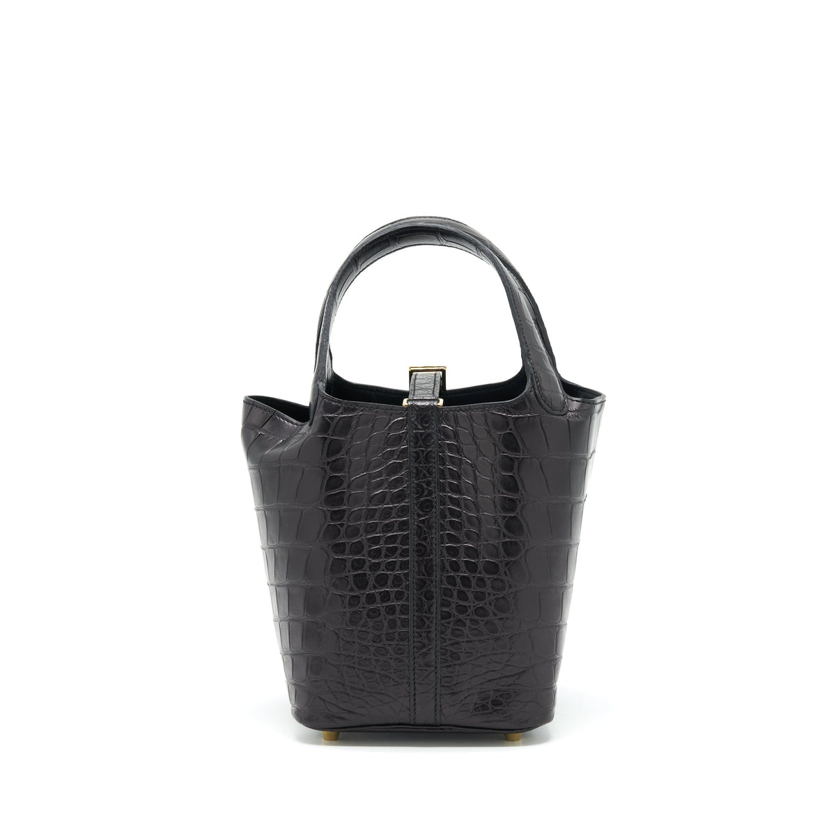 HERMES PICOTIN 18 LOCK BAG ALLIGATOR MATT BLACK GHW