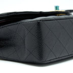 CHANEL SMALL CLASSIC DOUBLE FLAP CAVIAR BLACK GHW (MICROCHIP)