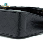CHANEL SMALL CLASSIC DOUBLE FLAP CAVIAR BLACK GHW (MICROCHIP)