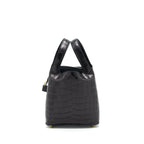 HERMES PICOTIN 18 LOCK BAG ALLIGATOR MATT BLACK GHW