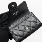 CHANEL CLASSIC FLAP CARD HOLDER CAVIAR BLACK SHW (MICROCHIP)