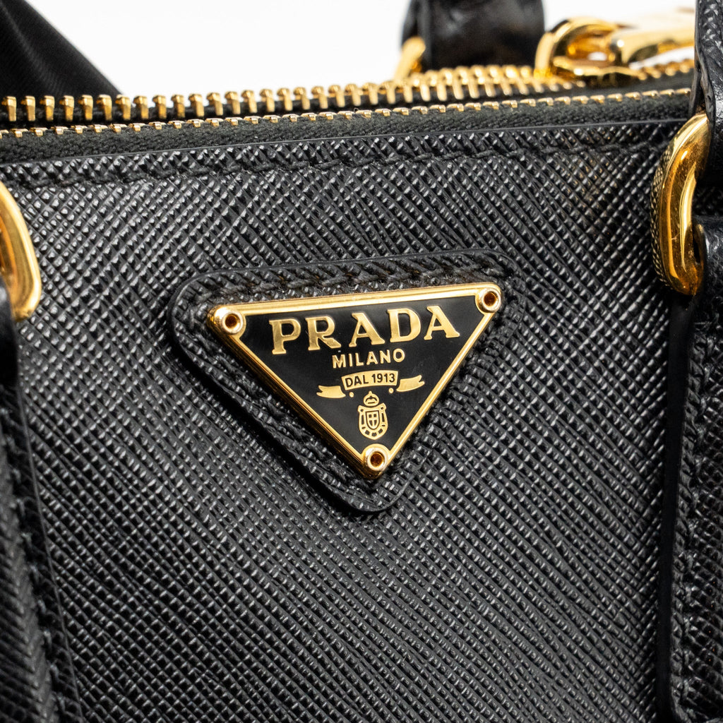 Prada Micro Galleria Bag Saffiano Leather Black GHW