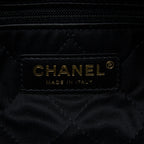 CHANEL SMALL 22 BAG WHITE LETTER SHINY CALFSKIN GHW (MICROCHIP)