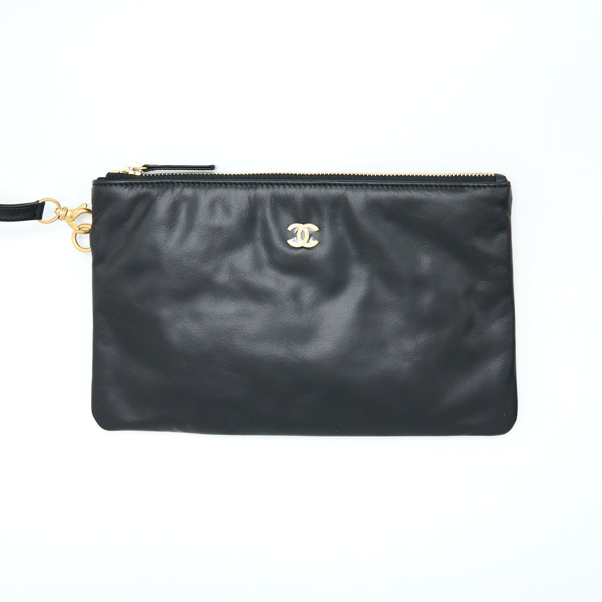 CHANEL SMALL 22 BAG WHITE LETTER SHINY CALFSKIN GHW (MICROCHIP)