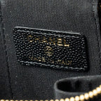 CHANEL SMALL VANITY CLUTCH WITH CHAIN CC PEARL CAVIAR BLACK LGHW