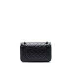 CHANEL SMALL 2.55 REISSUE FLAP BAG AGED CALFSKIN SO BLACK WITH BLACK HARDWARE (MICROCHIP)
