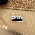 CHANEL 25C COIN POUCH AND AIRPODS CASE METALLIC LAMBSKIN GOLD GHW (MICROCHIP)