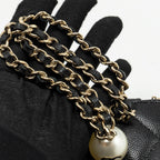 CHANEL SMALL VANITY CLUTCH WITH CHAIN CC PEARL CAVIAR BLACK LGHW