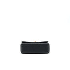 CHANEL RECTANGULAR MINI TOP HANDLE FLAP BAG GRANIED CALFSKIN BLACK GHW