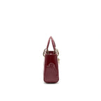 DIOR MINI LADY DIOR PATENT LEATHER RED WITH LGHW