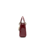 DIOR MINI LADY DIOR PATENT LEATHER RED WITH LGHW