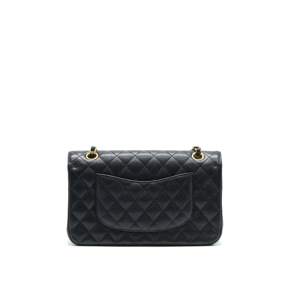 CHANEL MEDIUM CLASSIC DOUBLE FLAP BAG CAVIAR BLACK GHW SERIAL 25