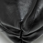 CHANEL MEDIUM 22 BAG GOLD LETTER SHINY CALFSKIN BLACK GHW (MICROCHIP)