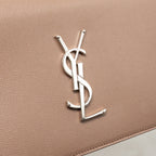 Saint Laurent/YSL Kate Clutch Grained Calfskin Beige SHW