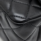 CHANEL PEARL CRUSH MINI RECTANGULAR FLAP BAG LAMBSKIN BLACK GHW (MICROCHIP)