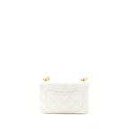 CHANEL 22S GIANT CHAIN FLAP SHOULDER BAG LAMBSKIN WHITE BRUSHED GHW (MICROCHIP)