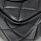 CHANEL PEARL CRUSH MINI RECTANGULAR FLAP BAG LAMBSKIN BLACK GHW (MICROCHIP)