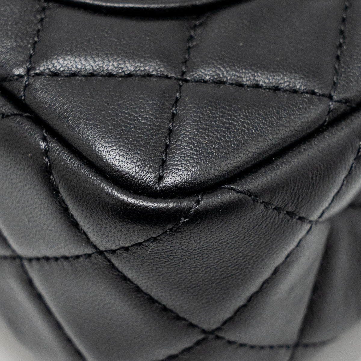 CHANEL PEARL CRUSH MINI RECTANGULAR FLAP BAG LAMBSKIN BLACK GHW (MICROCHIP)