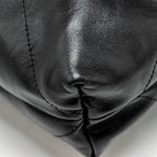 CHANEL MEDIUM 22 BAG GOLD LETTER SHINY CALFSKIN BLACK GHW (MICROCHIP)