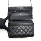 CHANEL WALLET ON CHAIN LAMBSKIN BLACK SHW