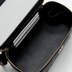 CHANEL TOP HANDLE LONG VANITY WITH CHAIN LAMBSKIN BLACK LGHW (MICROCHIP)