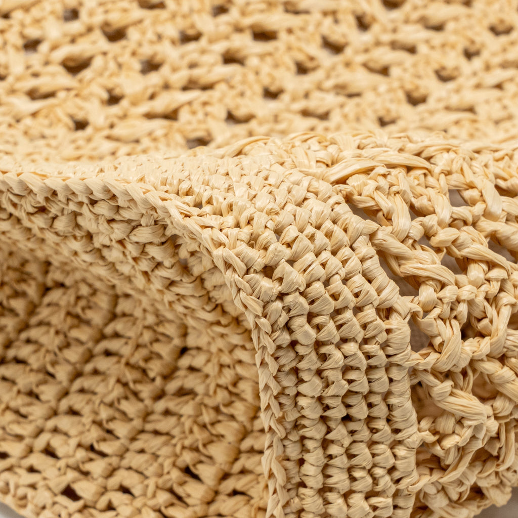 Miu Miu Ivy Crochet Tote Bag Raffia/Cotton/Calfskin Beige SHW