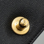 CHANEL MEDIUM BOY BAG CAVIAR BLACK BRUSHED GHW (MICROCHIP )