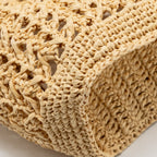 Miu Miu Ivy Crochet Tote Bag Raffia/Cotton/Calfskin Beige SHW