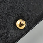 CHANEL MEDIUM BOY BAG CAVIAR BLACK BRUSHED GHW (MICROCHIP )