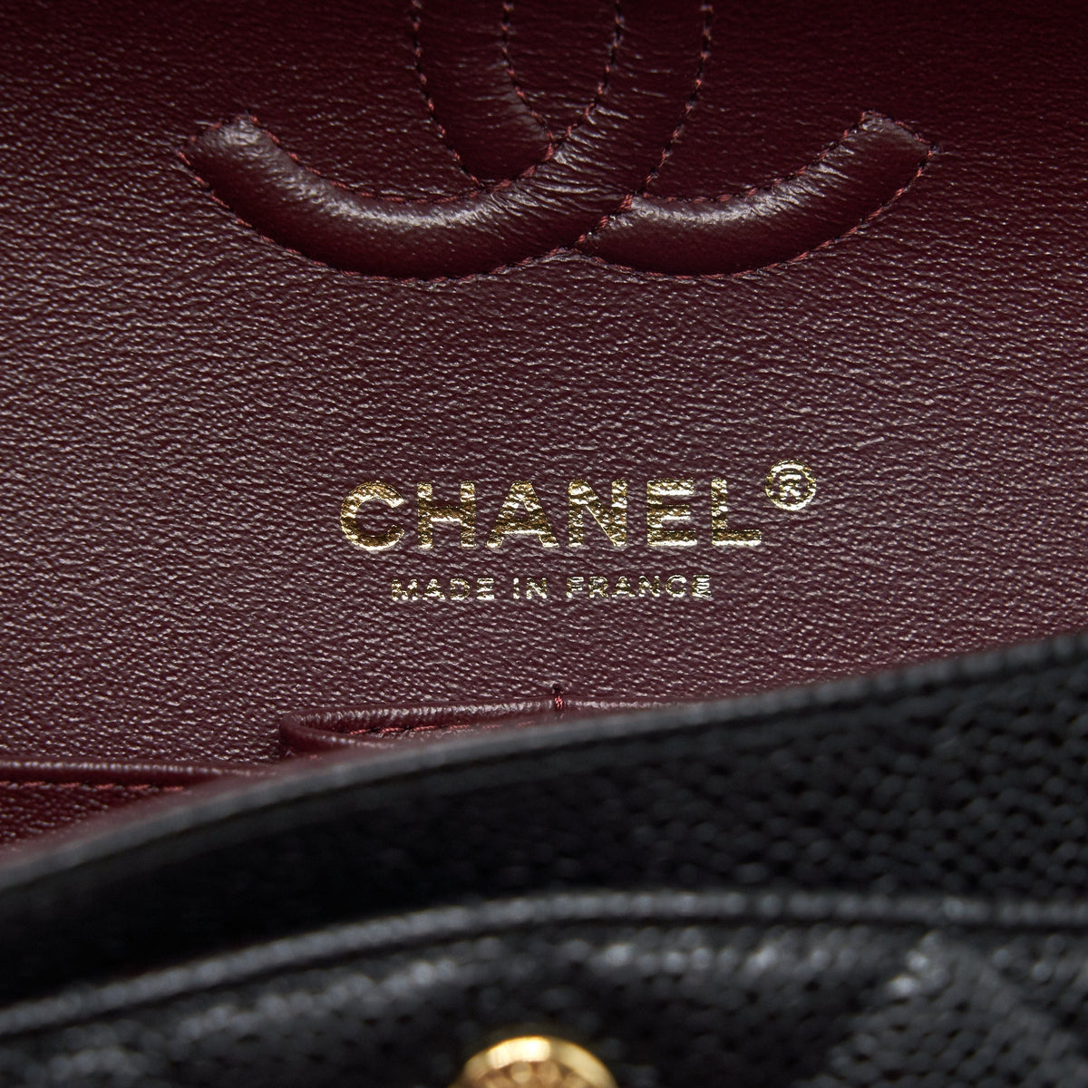 CHANEL 22C CAVIAR SMALL CLASSIC DOUBLE FLAP BAG BLACK GHW