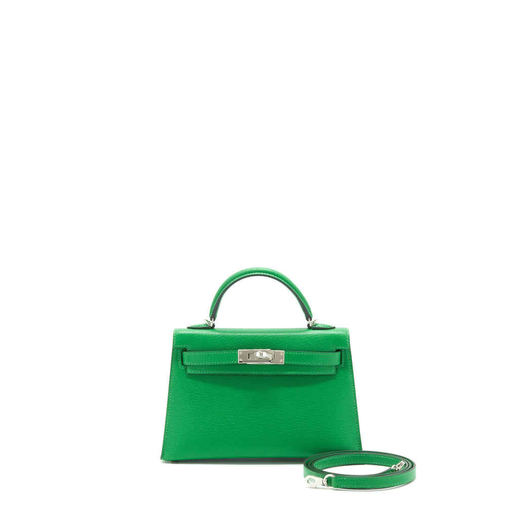Hermes Mini Kelly 20cm Chevre 1K Bambou SHW