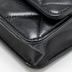 CHANEL 19 WALLET ON CHAIN LAMBSKIN BLACK MULTICOLOUR HARDWARE