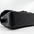 CHANEL SMALL CLASSIC DOUBLE FLAP BAG CAVIAR BLACK SHW (MICROCHIP)