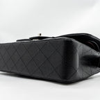 CHANEL SMALL CLASSIC DOUBLE FLAP BAG CAVIAR BLACK SHW (MICROCHIP)