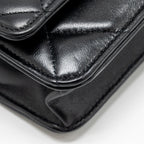 CHANEL 19 WALLET ON CHAIN LAMBSKIN BLACK MULTICOLOUR HARDWARE