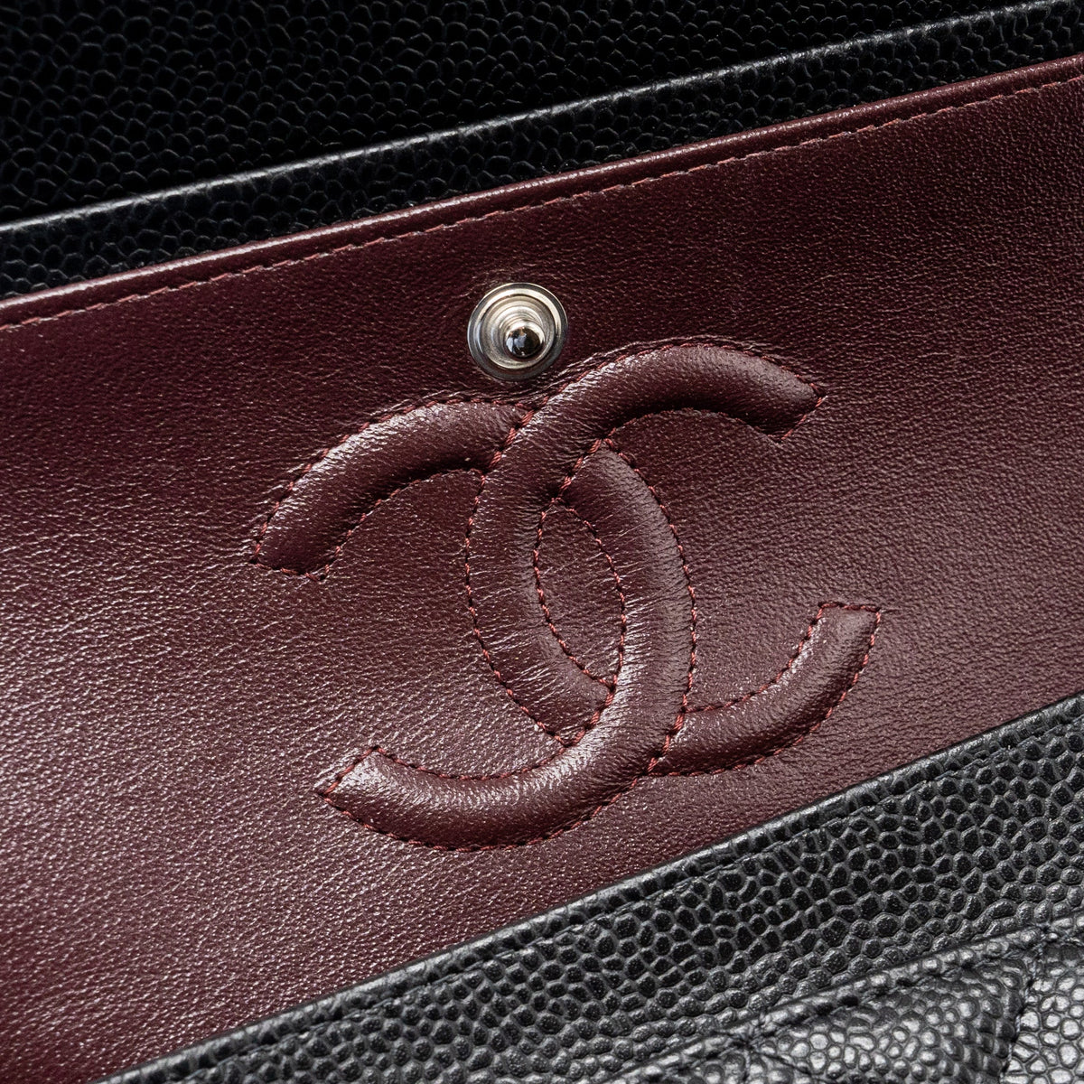 CHANEL SMALL CLASSIC DOUBLE FLAP BAG CAVIAR BLACK SHW (MICROCHIP)